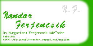 nandor ferjencsik business card